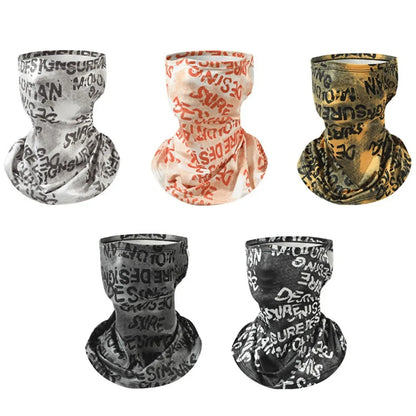 Scarves English Graffiti Sunscreen Face Mask UV Protection Shading Riding Mask Personal Breathable Ice Silk Face Towel Summer
