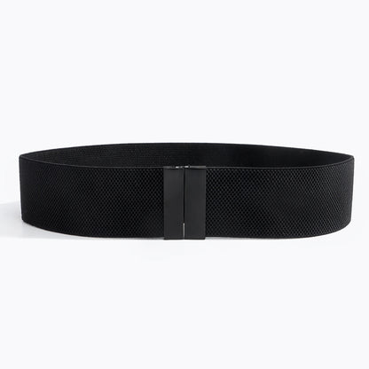 High Quality Belts for Women Black Waist Elastic Ladies Band Round Buckle Decoration Coat Sweater Fashion Dress Rice White