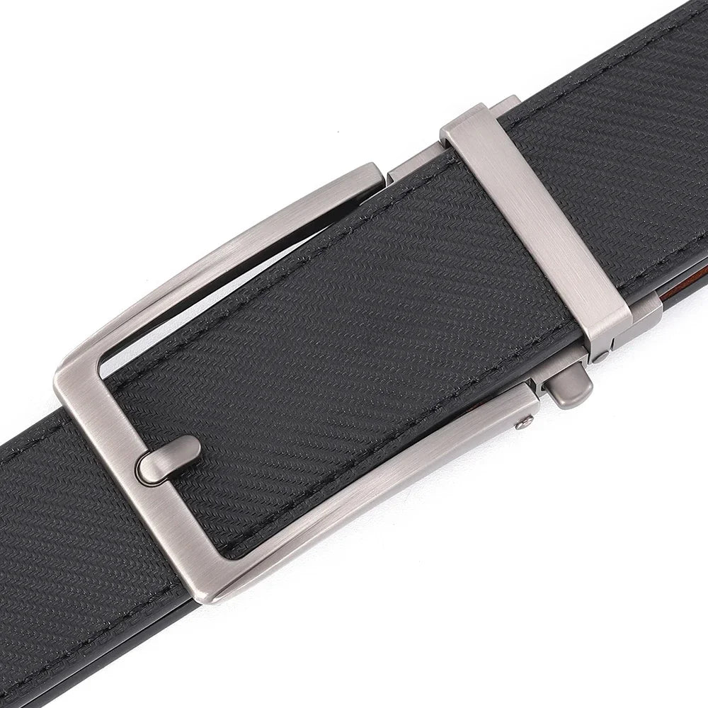 Click Belts for Men Luxury Brand Designer Automatic Buckle Real Original Genuine Leather Men's Belt Male Jeans Waist Straps