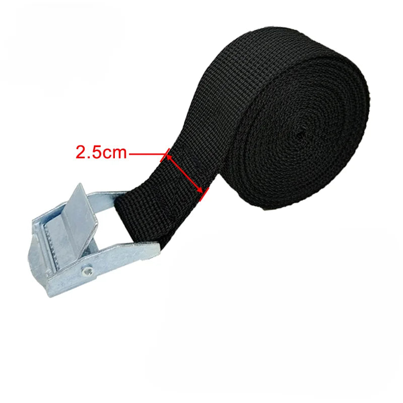 3pcs 2M Buckle Tie-Down Belt cargo straps for Car motorcycle bike With Metal Buckle Tow Rope Strong Ratchet Belt for Luggage Bag