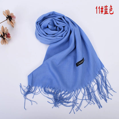 New autumn and winter solid color scarf for both men and women, 100g single color headscarf shawl