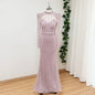Luxury Dubai Long Sleeves Evening Dress for Women 2025 Elegant High Neck Beads Mermaid Formal Wedding Prom Party Gown Customized