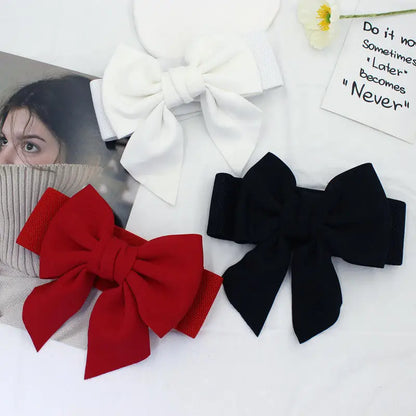 Women Stretch Waist Belt Straps Elegant Wide Side Waistband Large Bow Elastic Belts For Girls Dress Coat Cummerbunds Corset