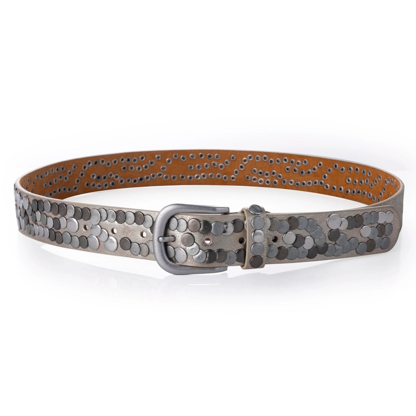 Women Belt Fashion Punk Pin Buckle Vintage Rivets Luxury Lady's Original Leather Belts For Women Jeans Waistband Female