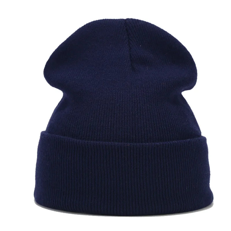 Knitted hats for men and women in autumn and winter, pure color, simple and versatile. Knitted hats with pullovers and cold hats