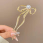 Fashion Hair Accessories Metal U Shape Hair Clip For Women Elegant Simulated Pearl Tassels Hairpin Female Headwear Gifts