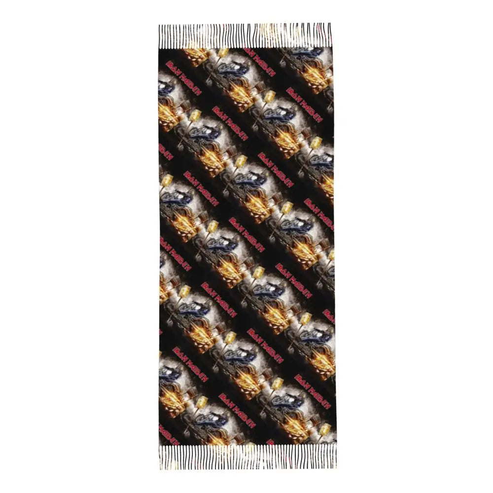 Custom Female Large British Heavy Metal Rock Iron Maidens Scarves Women Winter Soft Warm Tassel Shawl Wraps Scarf