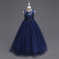 Western girls dress Princess dress Children's dress long lace skirt that draped the floor Evening dress