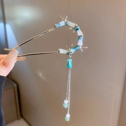 Fashion Hair Accessories Metal U Shape Hair Clip For Women Elegant Simulated Pearl Tassels Hairpin Female Headwear Gifts