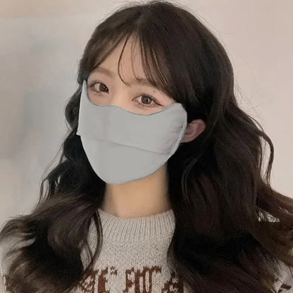 Sunscreen Face Scarf Thin Ice Silk Mask Summer Cover Veil Eye Protection Gini Golf Pattern Randomly On The Left Or Right Faces