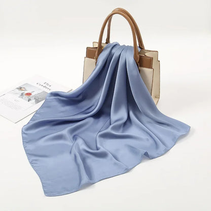 70Scarf 100% Silk Bandana Women Square Scarves Wrap Kerchief Mulberry Spring Fashion Luxury High Quality Headband Hijab Shawls