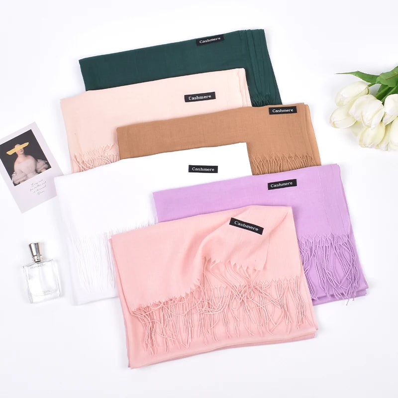 New autumn and winter solid color scarf for both men and women, 100g single color headscarf shawl