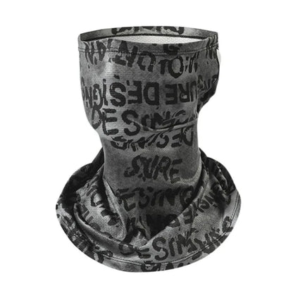 Scarves English Graffiti Sunscreen Face Mask UV Protection Shading Riding Mask Personal Breathable Ice Silk Face Towel Summer