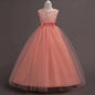 Western girls dress Princess dress Children's dress long lace skirt that draped the floor Evening dress