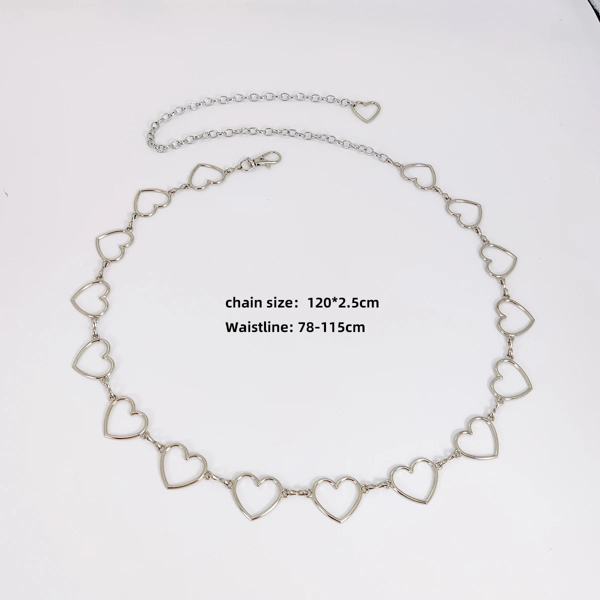 Female belts high-end luxury woman belt Heart Versatile Decoration Goth accessories Y2k belt Punk Waist Chain with Jeans Dress