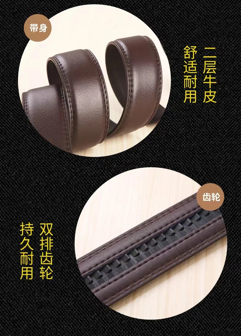 Men's Genuine Leather Belt Automatic Buckle Women Strap Fashion Versatile Younth Female Male White Black Red Pants Belts