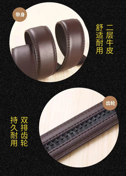 Men's Genuine Leather Belt Automatic Buckle Women Strap Fashion Versatile Younth Female Male White Black Red Pants Belts