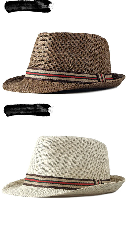 Women Beach Hats in Spring Summer British European and American Jazz Hats Men Fedoras Straw Hats Outdoor Travel Bucket Sun Hats