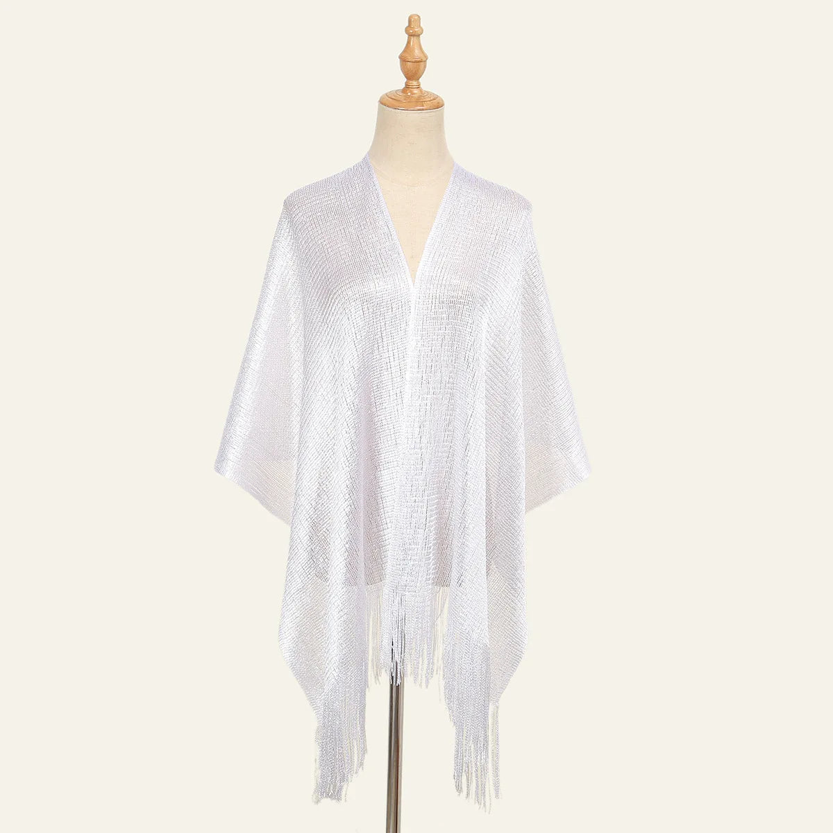 Sexy Fashion Banquet Sunscreen Shawl Gold Silver Shiny Scarves For Women Lace Tassel Party Evening Dress Scarf