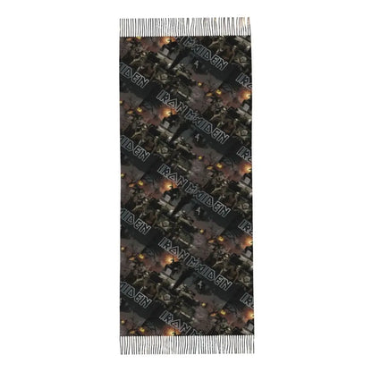 Custom Female Large British Heavy Metal Rock Iron Maidens Scarves Women Winter Soft Warm Tassel Shawl Wraps Scarf