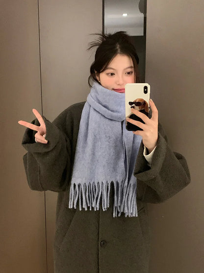 Scarf For Women Winter High-End New Autumn And Winter Korean Version Warm And Thickened Versatile Neck Protection
