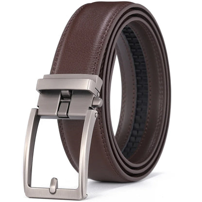 Click Belts for Men Luxury Brand Designer Automatic Buckle Real Original Genuine Leather Men's Belt Male Jeans Waist Straps