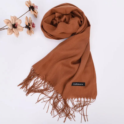 New autumn and winter solid color scarf for both men and women, 100g single color headscarf shawl