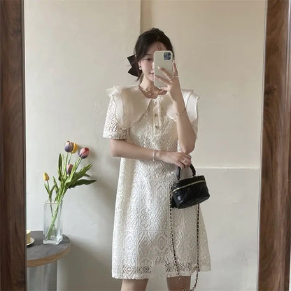 Female Dresses White Formal Women's Dress Occasion Birthday Kawaii Lace Clothing Y2k Fashion Summer 2025 Elegant and Beautiful