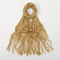 Sexy Fashion Banquet Sunscreen Shawl Gold Silver Shiny Scarves For Women Lace Tassel Party Evening Dress Scarf