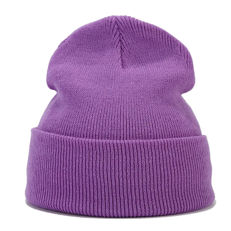 Knitted hats for men and women in autumn and winter, pure color, simple and versatile. Knitted hats with pullovers and cold hats