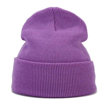 Knitted hats for men and women in autumn and winter, pure color, simple and versatile. Knitted hats with pullovers and cold hats
