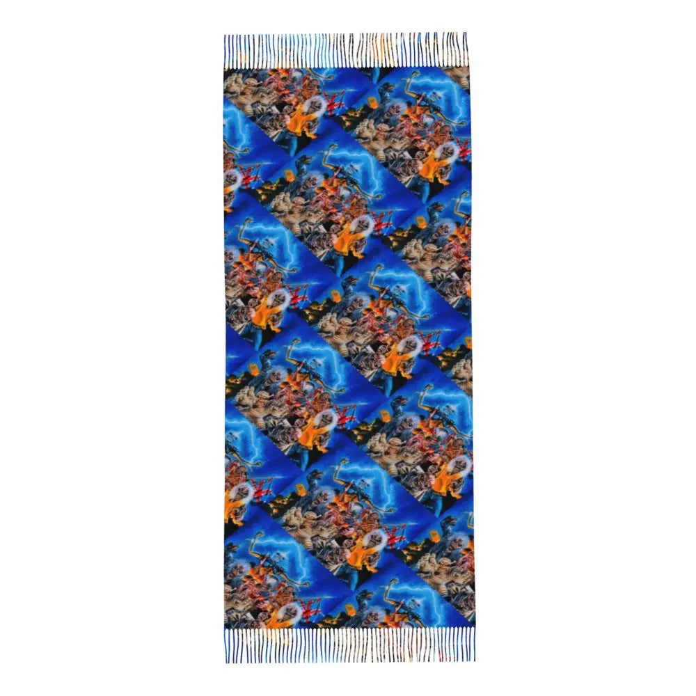 Custom Female Large British Heavy Metal Rock Iron Maidens Scarves Women Winter Soft Warm Tassel Shawl Wraps Scarf