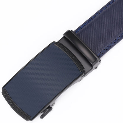 Men Leather Belt Alloy Automatic Buckle Male Belt Man Fashion Belts Genuine Leather Luxury Belts for Men Business Designer Blue