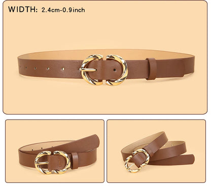3pc New Women'S Minimalist and Stylish Versatile Belts, Classic Belts for Jeans and Dresses, Solid Color Elegant Belts