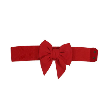 1PC New Fashion Elegant Large Bow Elastic Belts for Women Wide Side Belt Dress Female Jeans Waistband Trouser Accessory