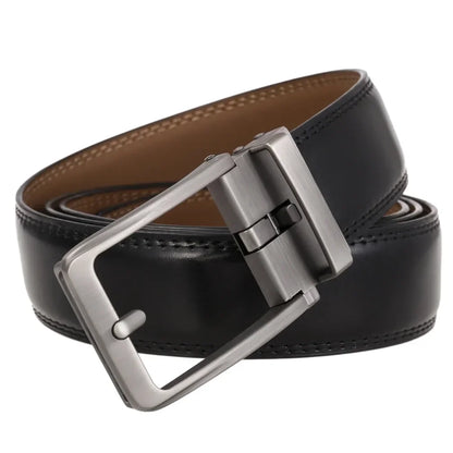 Click Belts for Men Luxury Brand Designer Automatic Buckle Real Original Genuine Leather Men's Belt Male Jeans Waist Straps