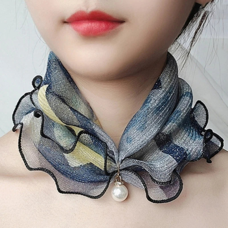 Fashion Scarves for Women Print Satin Silk Scarf Female Bandana Head Bib Scarfs For Ladies Neck Collars бандана женская