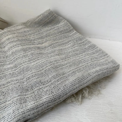 Scarf Women's Autumn Literary and Artistic Fresh and Versatile Contrasting Color Striped Texture Same Cotton Linen Thin Shawl