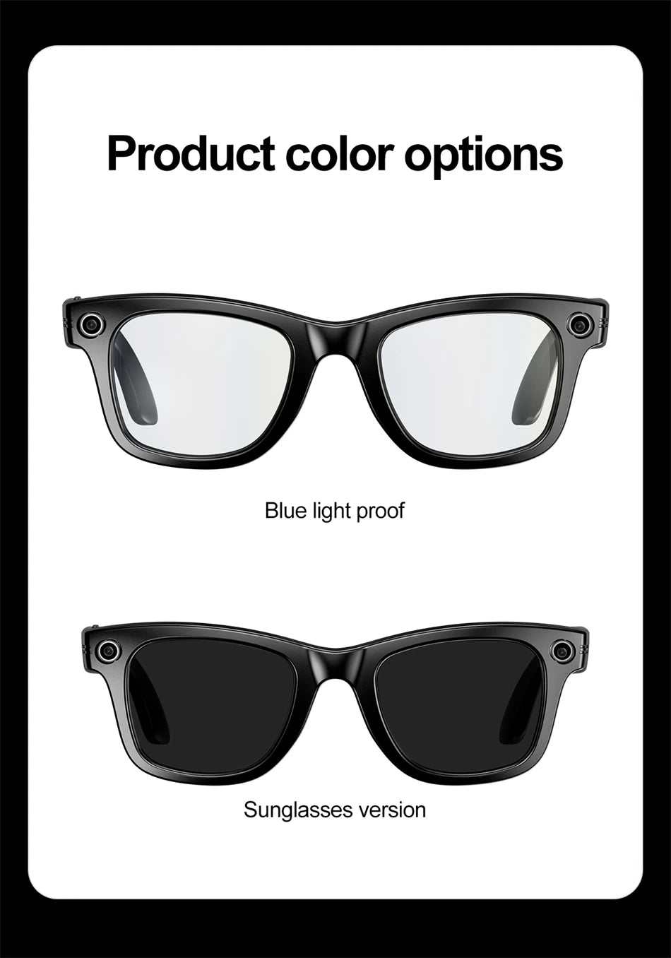 LIGE AI Smart Glasses with Camera Sunglasses 800W Camera Video Recorder Wireless Bluetooth Call Anti-blue Glasses for Man Women