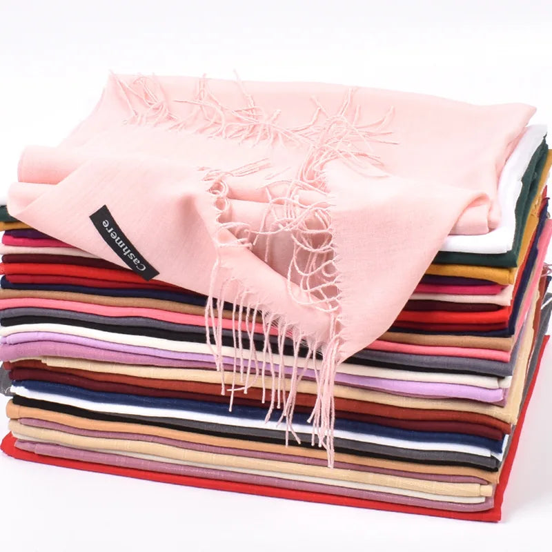 New autumn and winter solid color scarf for both men and women, 100g single color headscarf shawl