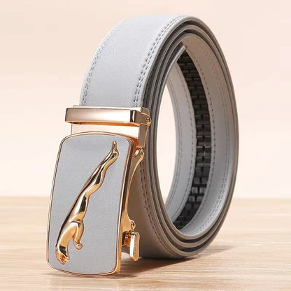 Men's Genuine Leather Belt Automatic Buckle Women Strap Fashion Versatile Younth Female Male White Black Red Pants Belts