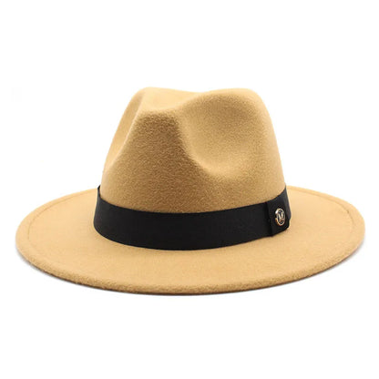 Fedora Hats for Women Fashion Elegant Bowler Dress Caps Panama Church Wedding Ribbon Band Hat Men Felt Jazz Hat