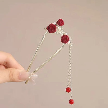 Fashion Hair Accessories Metal U Shape Hair Clip For Women Elegant Simulated Pearl Tassels Hairpin Female Headwear Gifts