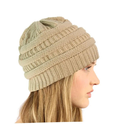 Women's Hats for Autumn&Winter-Comfortable Stylish Versatile Warm-Keeping Hairstyle-Protecting Knitted Satin Woolen Hats