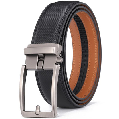 Click Belts for Men Luxury Brand Designer Automatic Buckle Real Original Genuine Leather Men's Belt Male Jeans Waist Straps