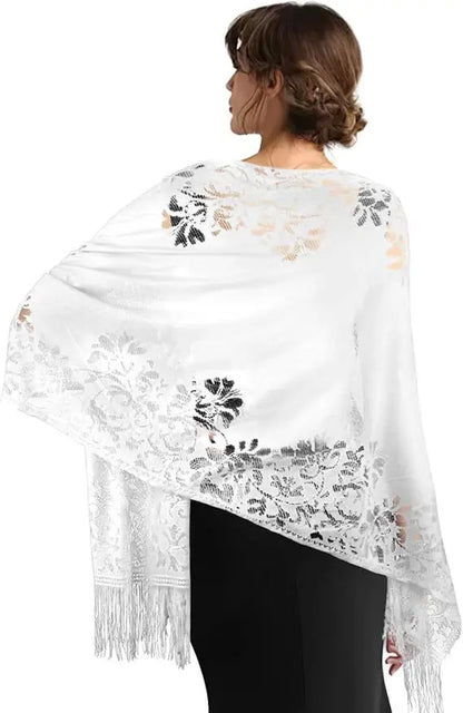 Women's Scarves Classic Openwork Lace Scarves Bridesmaids Evening Dresses Shawls Wedding Dresses Prom Shawls Girls