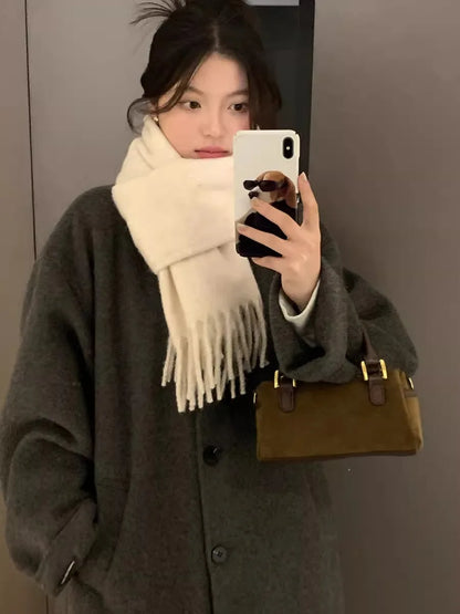Scarf For Women Winter High-End New Autumn And Winter Korean Version Warm And Thickened Versatile Neck Protection