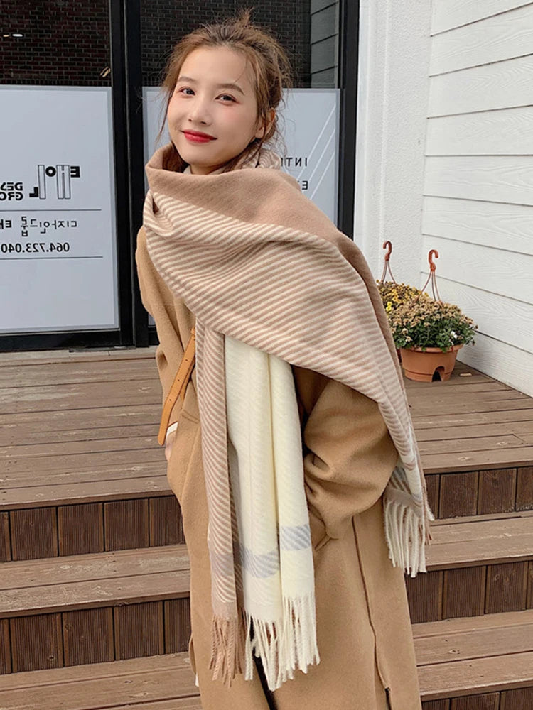 New Women Scarf Autumn Winter Vintage Preppy Style Plaid Wrap Scarve Pashmina Mujer Femme Foulard Bufanda Shawl Unisex Men