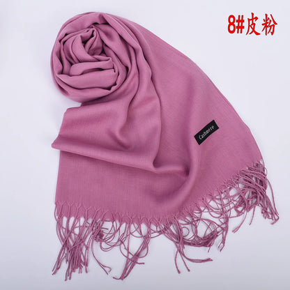 New autumn and winter solid color scarf for both men and women, 100g single color headscarf shawl