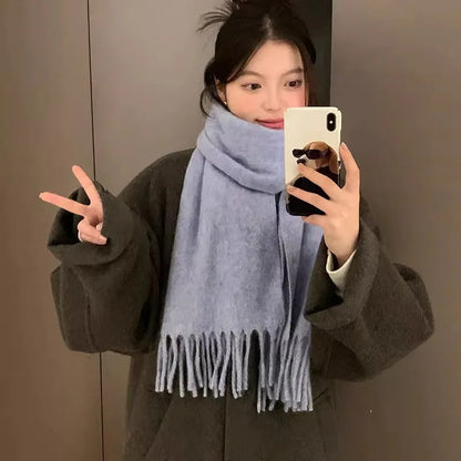 Scarf For Women Winter High-End New Autumn And Winter Korean Version Warm And Thickened Versatile Neck Protection